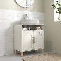 STILVORA Under Sink Cabinet with Adjustable Shelf in Cream