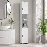 STILVORA Bathroom Storage Cabinet with Shelves & Doors White