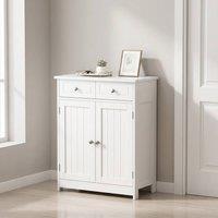 STILVORA Bathroom Storage Cabinet with 2 Drawers & Cupboard in White