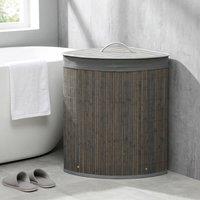 STILVORA Laundry Basket 55 L with Lid Grey