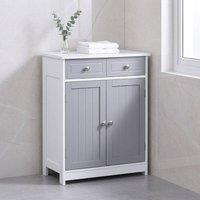 STILVORA Bathroom Storage Cabinet with 2 Drawers & Cupboard in Grey
