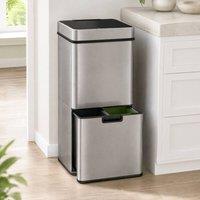 STILVORA 72L Recycling Sensor Bin with 3 Compartments in Grey