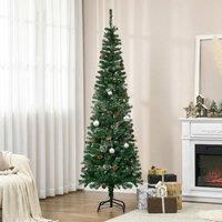 STILVORA Artificial Christmas Tree Unlit with Pine Cones Green