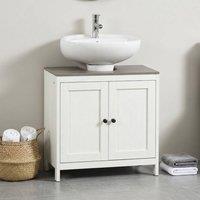 STILVORA Under Sink Cabinet with Adjustable Shelf White & Grey