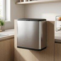 STILVORA 8L Rubbish Bin with Lid in Silver
