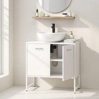 STILVORA Under Sink Cabinet with Adjustable Shelf White