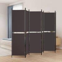 Berkfield Home 6-Panel Room Divider Brown 300x180 cm Fabric