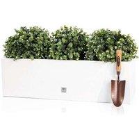 Primrose Gloss Fibreglass Outdoor Trough Garden Patio Planter in White 98cm