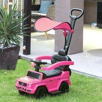 HOMCOM Ride-on Push Car 3 in 1 Benz G350 Baby Floor Slider Walker in Pink