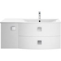 Balterley Gentleshaw 1 Door 2 Drawer Right-Hand Vanity Basin Unit, White, 1000mm in White