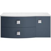 Balterley Gentleshaw Contemporary Left-Hand Wall Hung Vanity Unit, White, 1000mm in Blue