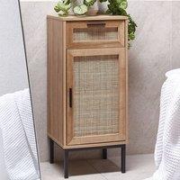 Wyld and Coco Bathroom Cabinet 40 x 92 cm Natural Rattan Front