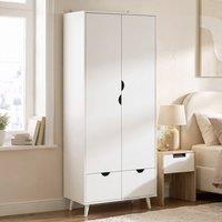 HOMCOM Storage Organisation Furniture with Rail & 2 Drawers, White