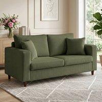 HOMCOM Loveseat Sofa with Wide Seat, Corduroy Upholstered, Green | Size: 2 Seater
