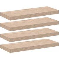 Berkfield Home Floating Shelves 4 pcs 60x23.5x4 cm Engineered Wood in Light Tan