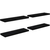Berkfield Home Floating Wall Shelves 4 pcs High Gloss Black 80x23.5x3.8 cm MDF