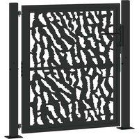 Berkfield Home Garden Gate Black 105x106 cm Steel Trace Design