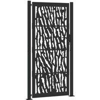 Berkfield Home Garden Gate Black 105x205 cm Steel Trace Design