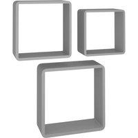 Berkfield Home Wall Cube Shelves 3 pcs Grey MDF