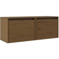 Berkfield Home Wall Cabinets 2 pcs Honey Brown 45x30x35 cm Solid Pinewood | Size: 45 x 30 x 35 cm