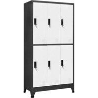 Berkfield Home Locker Cabinet Anthracite & White 90x45x180 cm Steel in Charcoal | Size: 90 x 45 x 180 cm