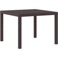 Berkfield Home Garden Table Brown 100x100x73 cm Poly Rattan | Size: 100 x 100 x 73 cm