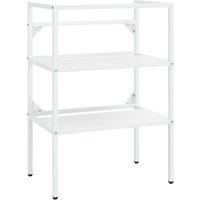 Berkfield Home Elegant Bathroom Washbasin Frame with Built-in Basin White Iron