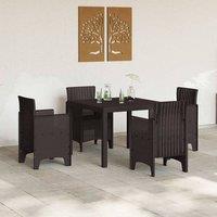 Berkfield Home Garden Table Brown 100x100x73 cm Poly Rattan | Size: 100 x 100 x 73 cm