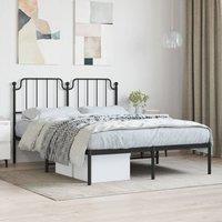 Berkfield Home Metal Bed Frame with Headboard Black 150x200 cm King Size