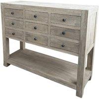 Lemon Pavilion Furniture and Decor Haldon Collection 9 Drawer Chest with Shelf - Wood - L40xW110xH88 cm in Grey