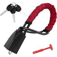 VOGREX Red Steering Wheel Seat Belt Lock Car Anti-Theft Lock 3 Keys