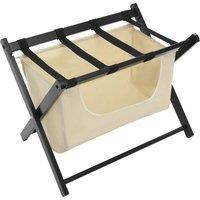 VOGREX Folding Luggage Suitcase Stand With Storage Shelf UK in Ecru