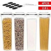 NESTLUNE Flour Sugar Tea Cereal Noodles Nuts Storage Box in Clear | Size: 100 cm x 15 cm