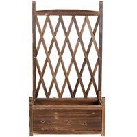 NESTLUNE Indoor Outdoor Wooden Raised Bed Tall Planter Box in Brown | Size: 1kg