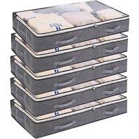 KORVIXA 5 Pieces Large Underbed Storage Bag Shoes in Grey | Size: 500mm