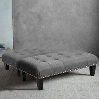 KORVIXA M: 50*37*20cm Linen Footstool Rectangular Footres in Grey | Size: 100 cm