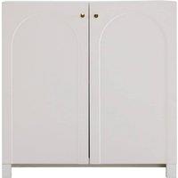 VOGREX White Wooden 2 Door Adjustable Sideboard Cabinet