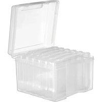 VOGREX Transparent 5x7 Photo Storage Box Album Organizer for Photos in Clear