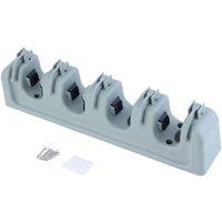 VOGREX 4-Rack Wall Mount Brush Mop Organiser Kitchen Storage in Grey