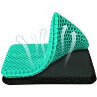 VOGREX Gel Seat Cushion Soft Pad Pressure Relief Car Office Chair Back Pain in Green