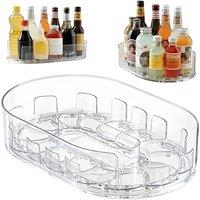 VOGREX 360 Rotating Clear Fridge Storage Turntable Organizer