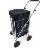VOGREX 51L Foldable 4-Wheel Shopping Trolley Large Capacity in Black