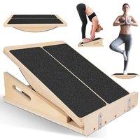 VOGREX 4-Level Wooden Calf & Ankle Stretch Incline Slant Board in Beige