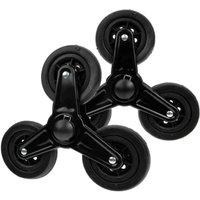 VOGREX 2Pcs Stair Climbing Trolley Cart Replacement Wheels in Black