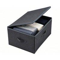 VOGREX 3PCS Large Foldable Clothes Storage Boxes Space Saving in Grey