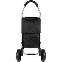 VOGREX 40L 2-Wheel Lightweight Folding Shopping Trolley Bag in Black