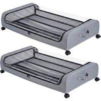KORVIXA Under Bed Storage Boxes with Lids in Grey