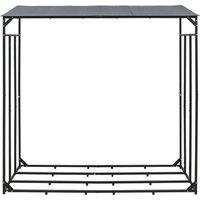 KORVIXA Metal Firewood Rack Anthracite XXL 176cm in Black | Size: 0.6m2