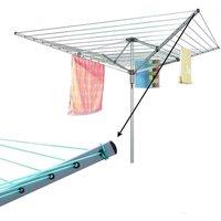 VOGREX 60M 4-Arm Rotary Outdoor Washing Line Space Saving in Silver