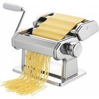 VOGREX 9-Setting Stainless Steel Manual Pasta Maker Double Cutter in Silver